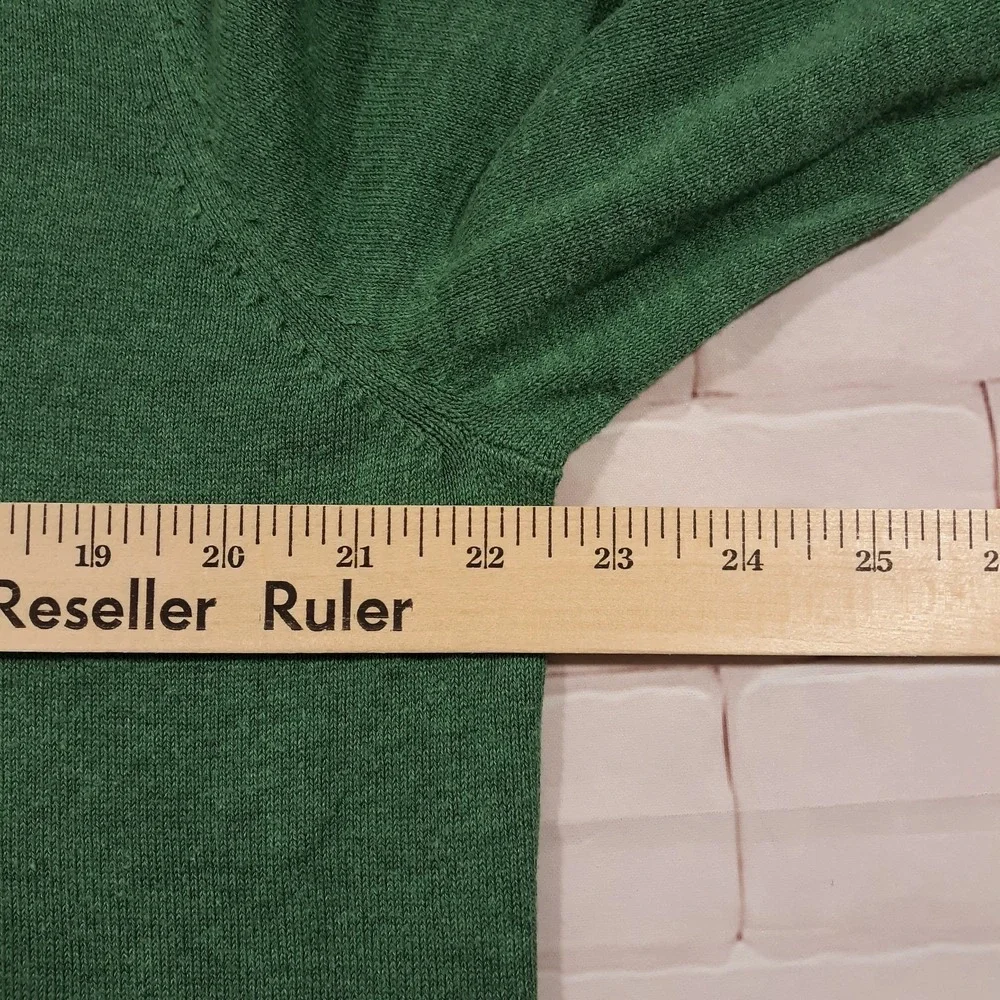 J. McLaughlin Sweater Mens Large Pullover Green V-Neck Cotton Modal Spandex